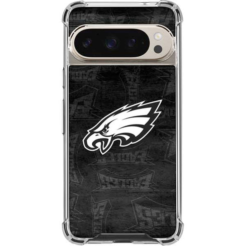 NFL Philadelphia Eagles Black & White Pixel 9/9 Pro Clear Case